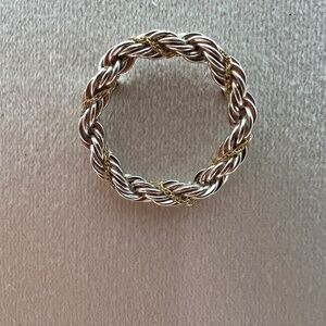 Tiffany & Co Estate Circle Wreath Brooch 18K Yellow Gold and Sterling Silver